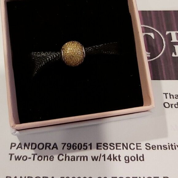 Authentic PANDORA *RETIRED* SS & 14kt Gold ESSENCE Sensitivity Charm 796051 - Picture 1 of 12